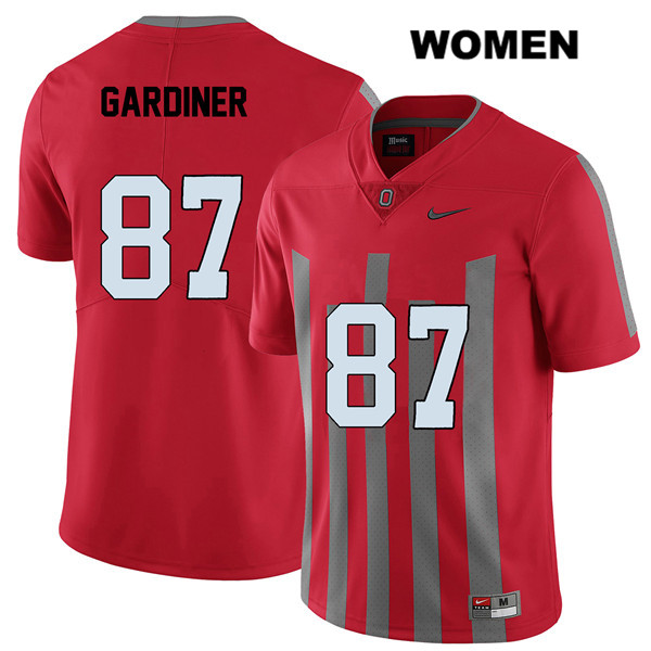 Ohio State Buckeyes Women's Ellijah Gardiner #87 Red Authentic Nike Elite College NCAA Stitched Football Jersey IL19L16GP